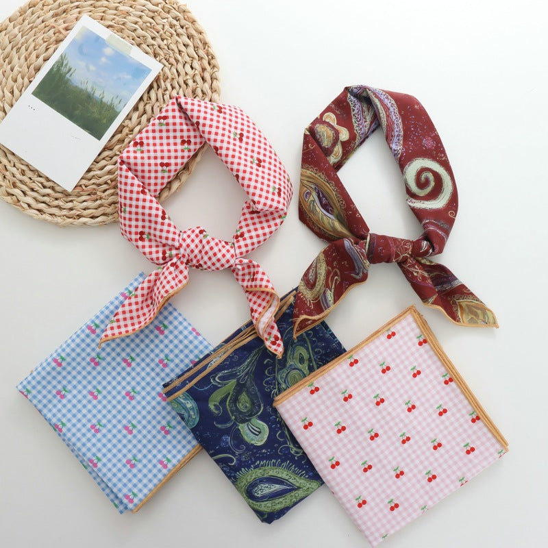 Women's Retro Easy Matching Cashew Print Pure Cotton Scarf Hair Band