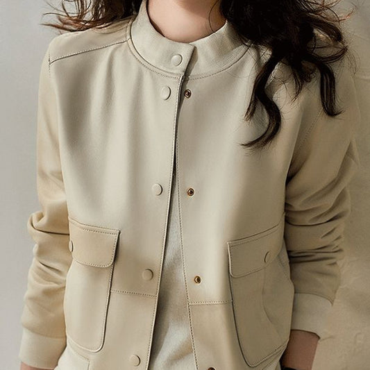 Temperament Round Neck Thread Modified Straight Jacket