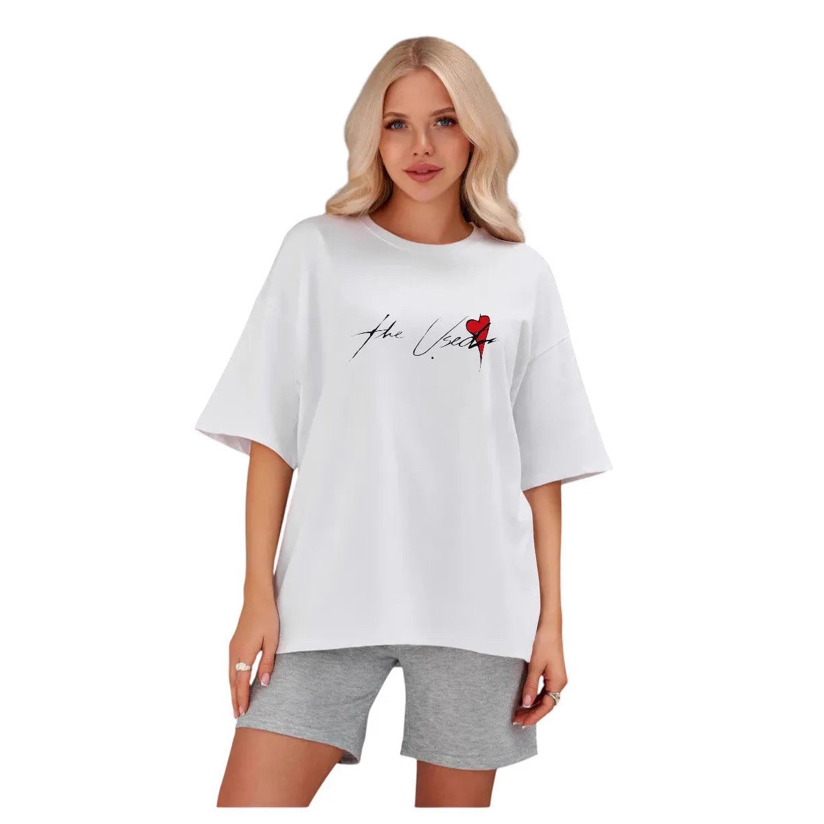 Versatile Minimalist Letter-print Short-sleeve Top For Women