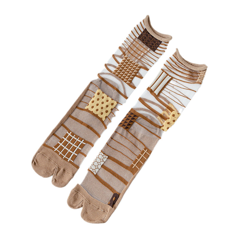 Two-toe Glass Stockings Women's Transparent Crystal