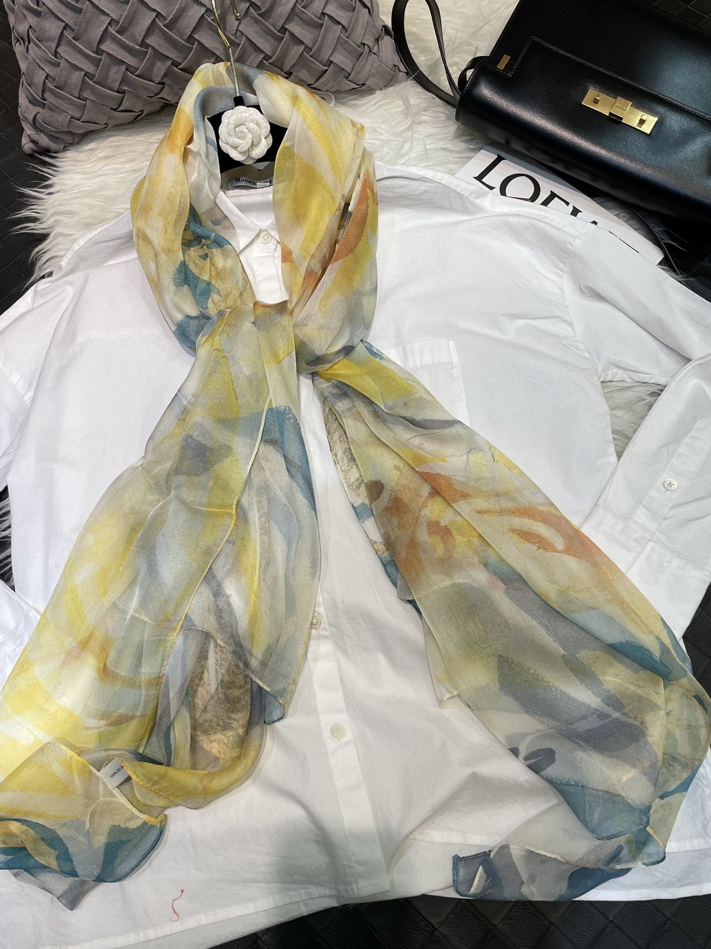 Mulberry Silk Chiffon With Digital Printlightweight Airy And Flowy Summer Sheer Scarf
