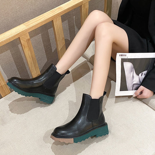 All-match Thick-soled Short Boots