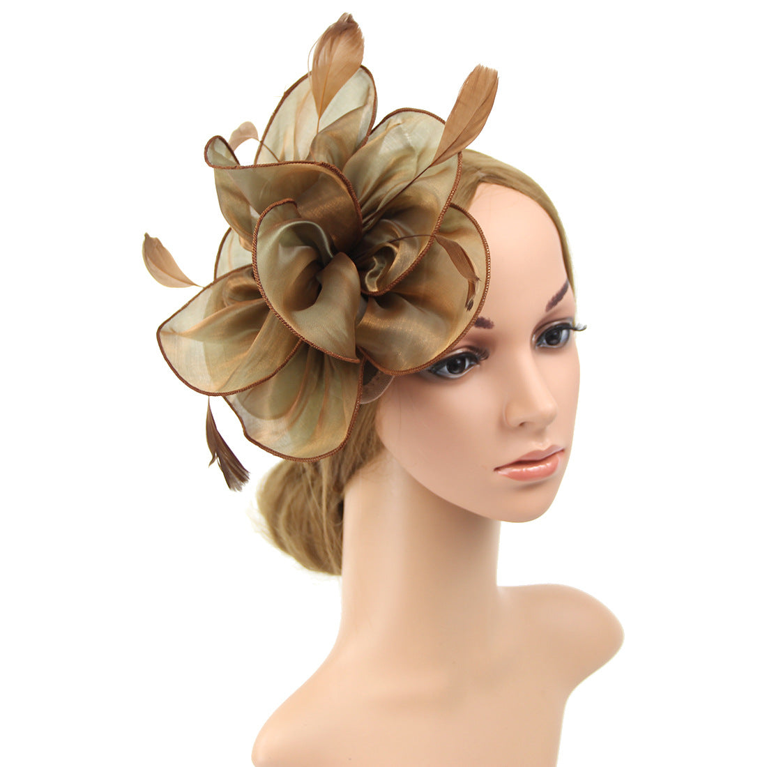 Organza Top Hat Headwear Performance Feather Hair Band