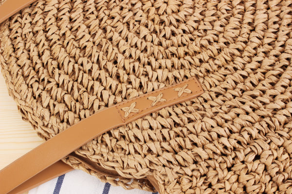 Simple Round One-shoulder Straw Bag Woven Bag Beach Bag Fashion Female Bag Straw Bag