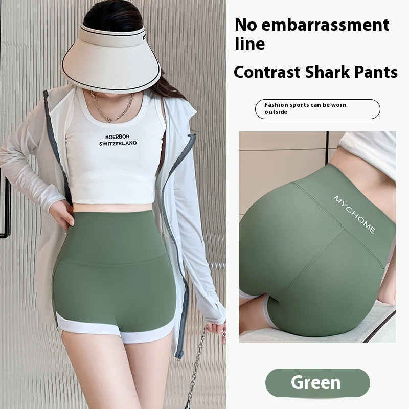 Tre-punkts hajbukser til kvinder – hofteløftende sportsshorts