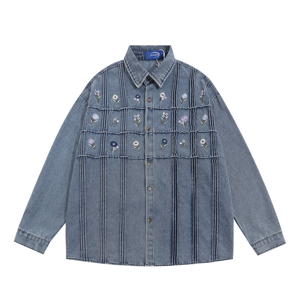 Loose Casual Long Sleeves Turn-down Collar Coat Design Sense Street Fashion American Style
