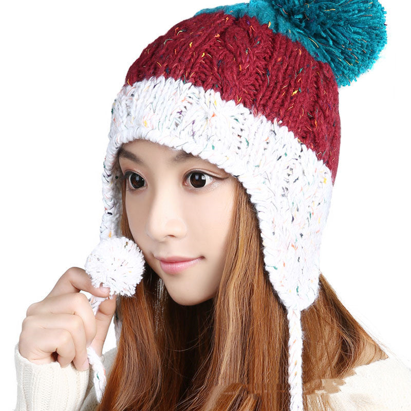 Versatile Tricolor Patchwork Ear Guard Ball