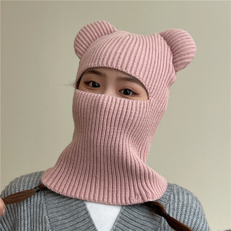 Women's Bear Ears Wool Pullover Hat