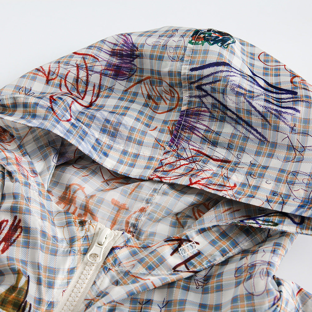 Graffiti Plaid Hooded Suits Men And Women
