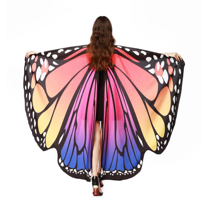 Dance Performance Butterfly Wings Rainbow Color Belly Dance