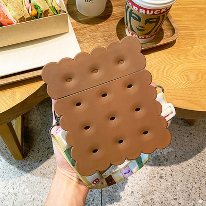 Girl Heart Square Biscuit With Straw Plastic Cup Student Portable Ins Water