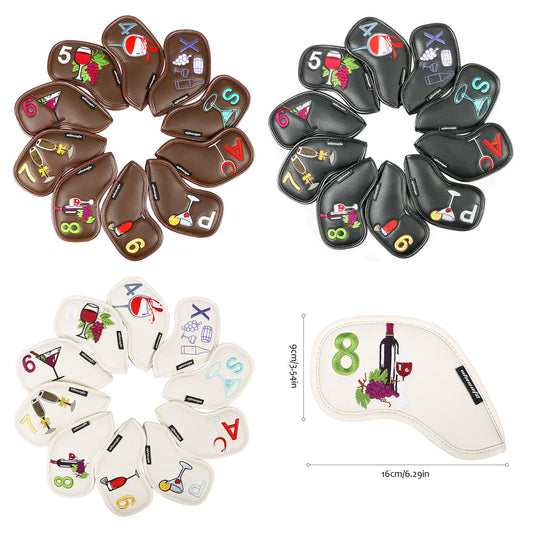 Golf Jernstang Hylster Bold Arm Kasket Vinglas Mønster High-end Pu Stanghoved Beskyttende Cover