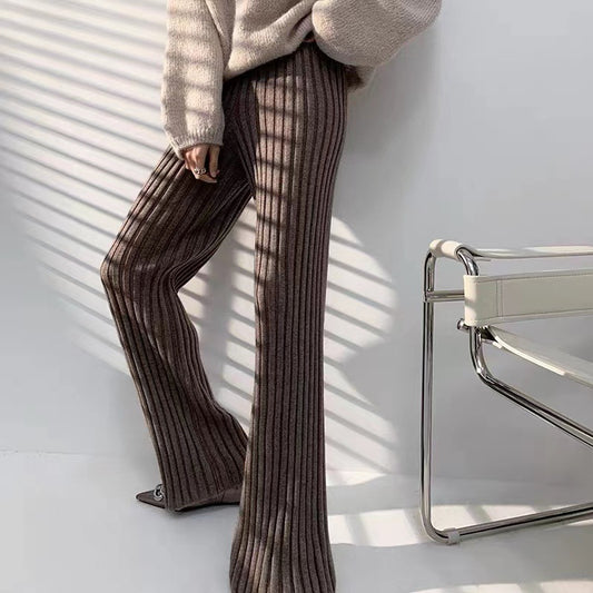 Women's Pit Strip Knitted Wide Leg Mopping Pants