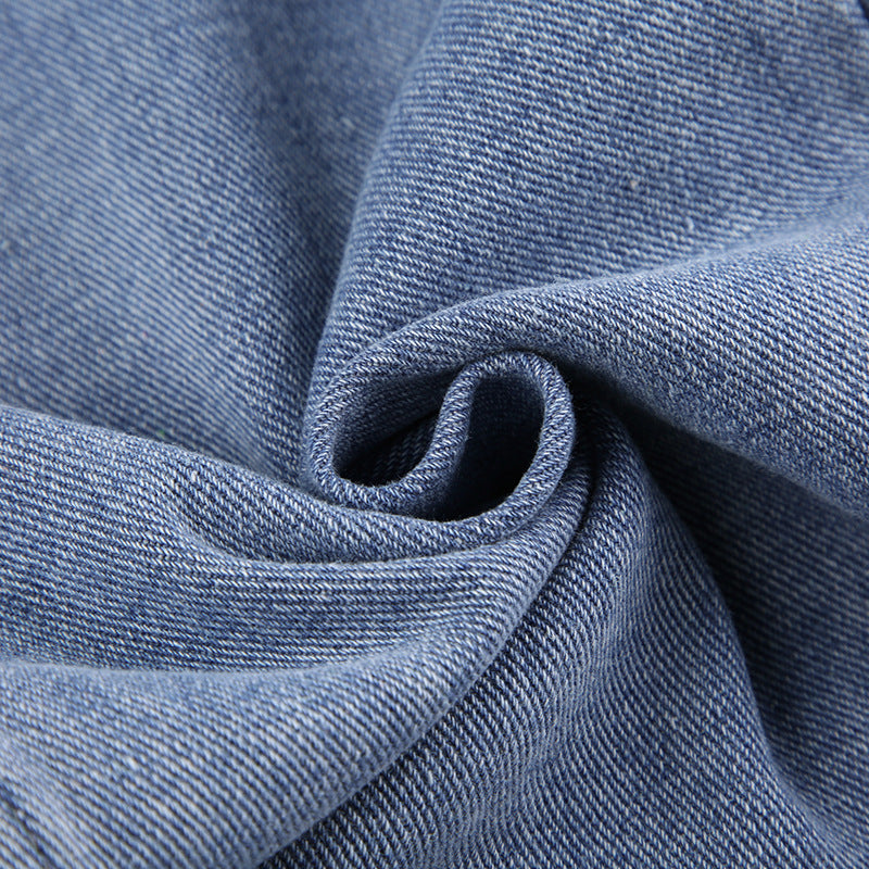 Women's Asymmetric Workwear With Pocket Jeans