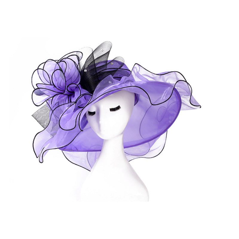 Fashion Big Brim Hat Fashion Organza