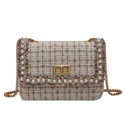 New Fashion Woolen Cloth Chain Bag Western Style One-shoulder Diagonal Bag