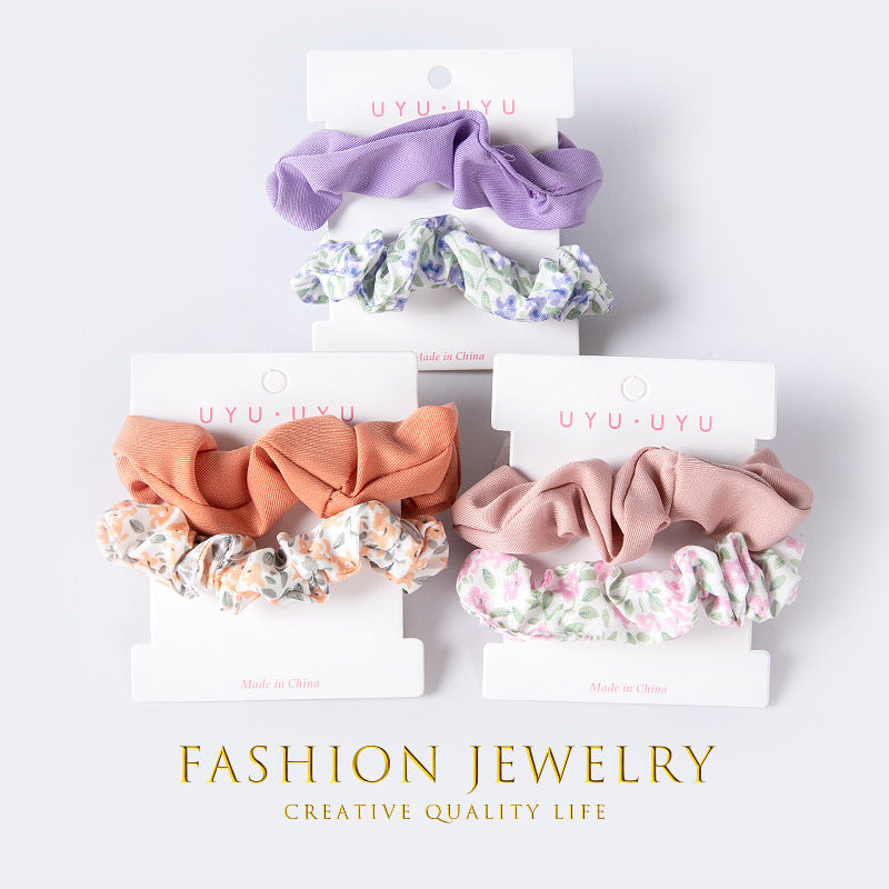 Card-style Large Hair Ring Two-in-one Floral Hair Tie