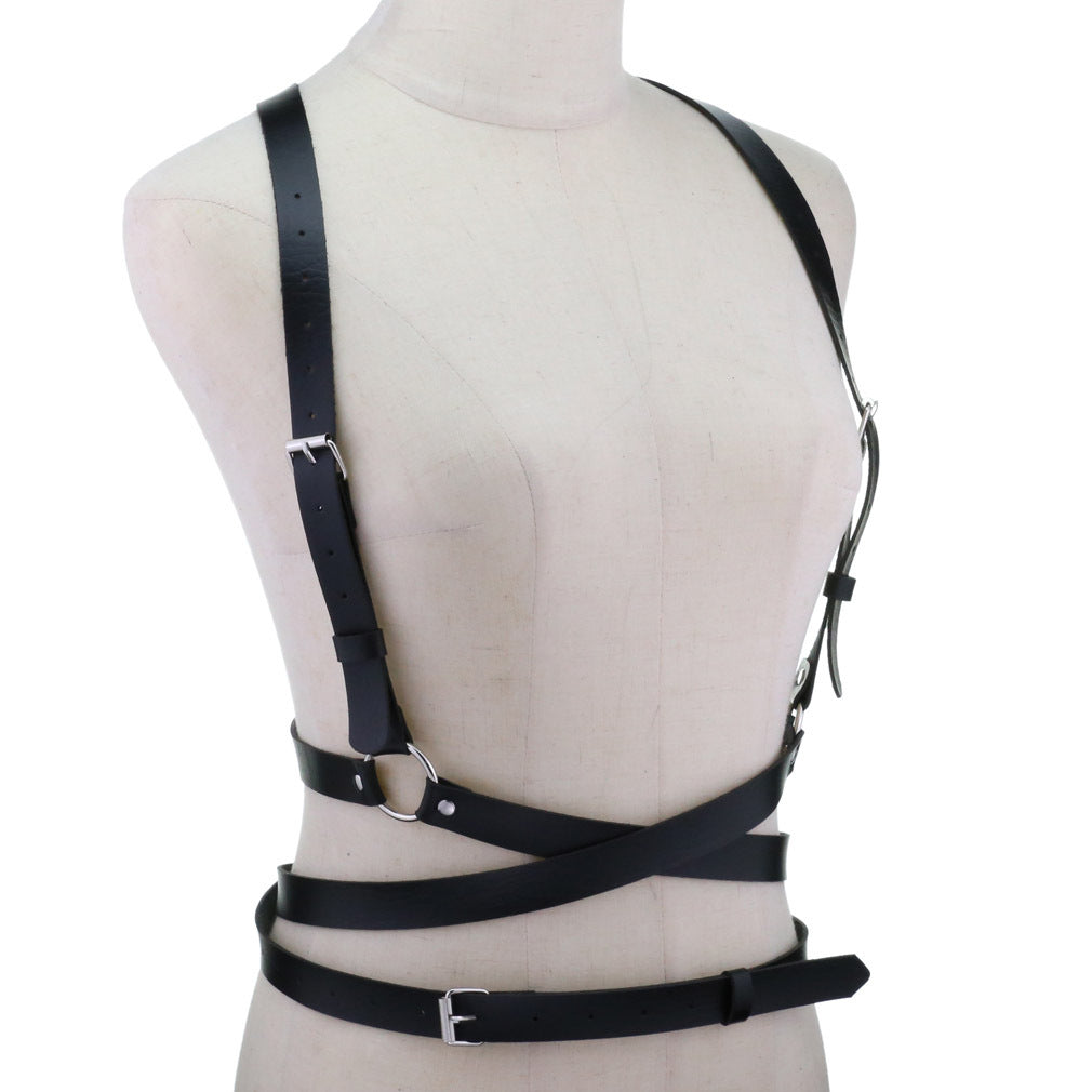 Women's Casual Stitching PU Leather Solid Color Stretch Vest Waist Seal