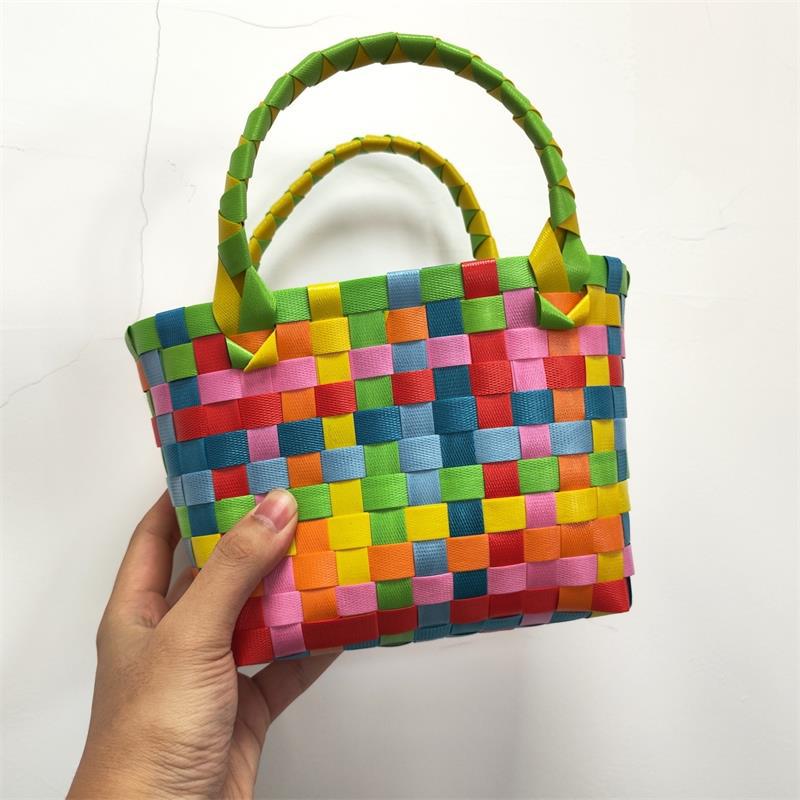 Women's Fashion Diagonal Basket Woven Bag