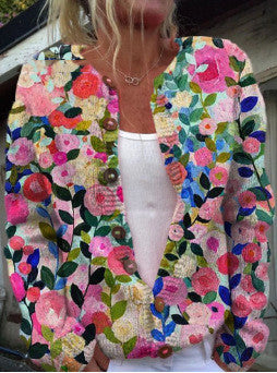 New Geometric 3D Digital Printing Cardigan Sweater