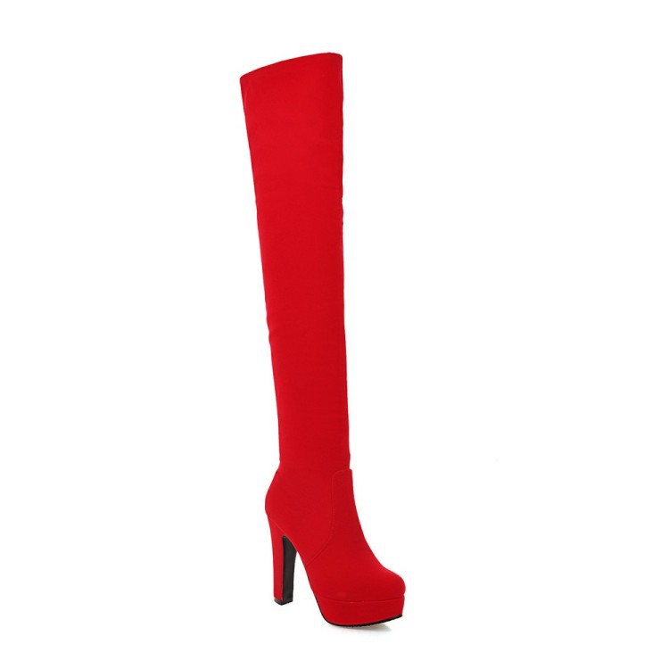Thick-heeled High-heeled Frosted Waterproof Platform Over-the-knee Boots