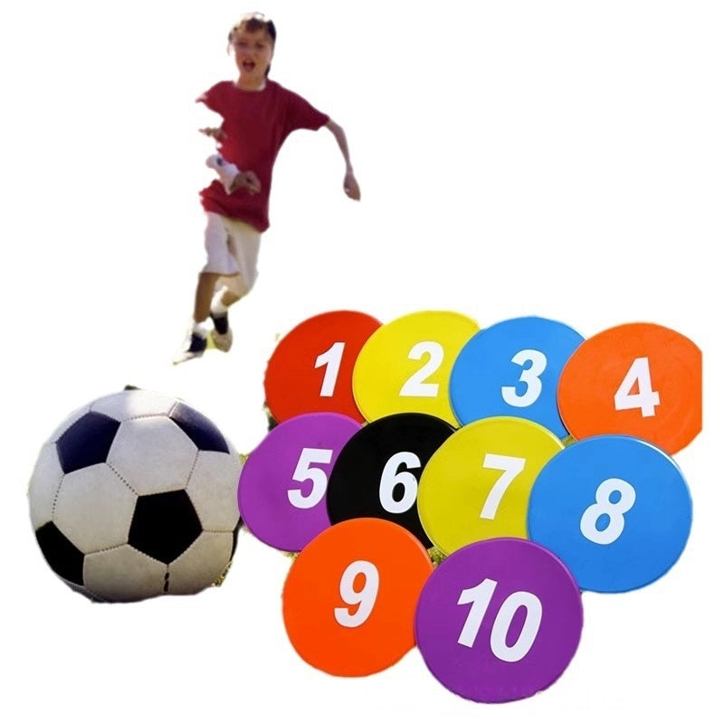 Digital Sign Plate Football Training Mark Plate Flat Sign Plate Letter Round Mouth Sign Plate Round Landmark Pad