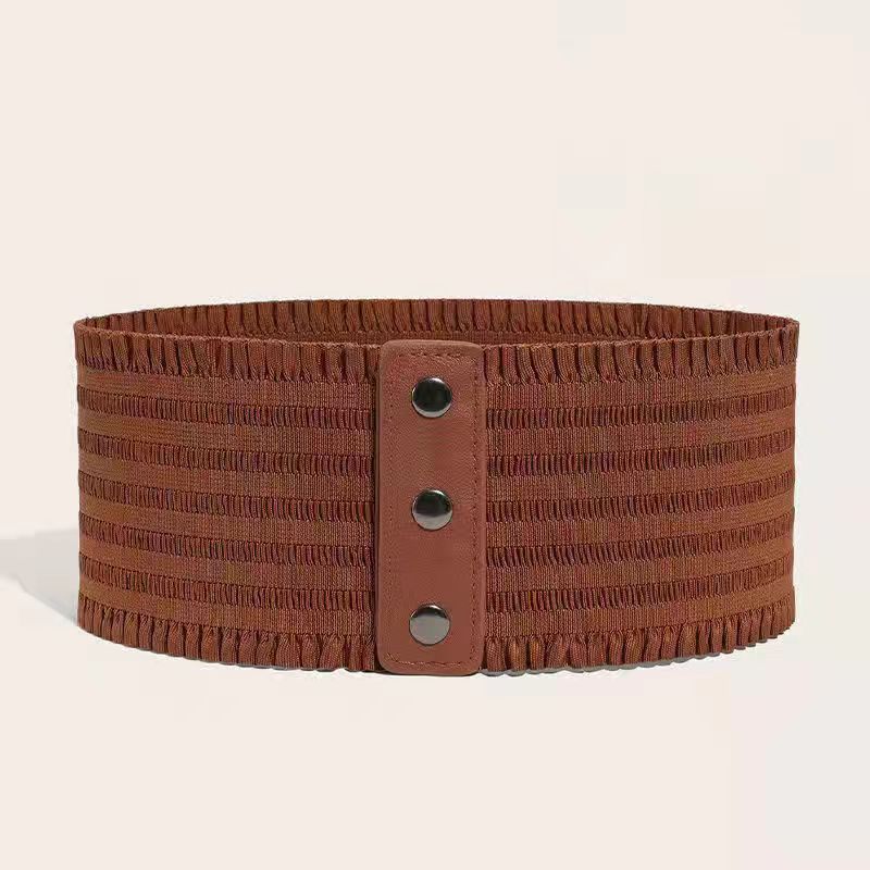 Retro-style Versatile New Womens Elastic Wide Waist Belt