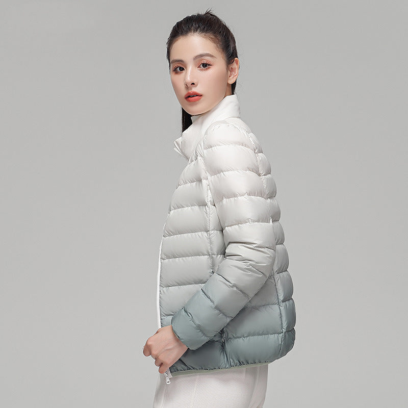 Down Jacket Women's Gradient Stand Collar Fashionable