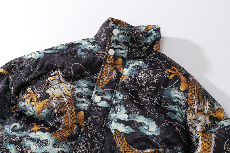 Longteng Full Printed Cotton Clothes High Street Loose