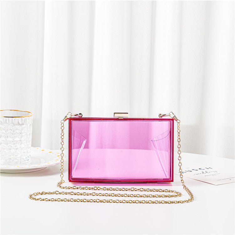 Acrylic Women's Candy Color Transparent Box Bag