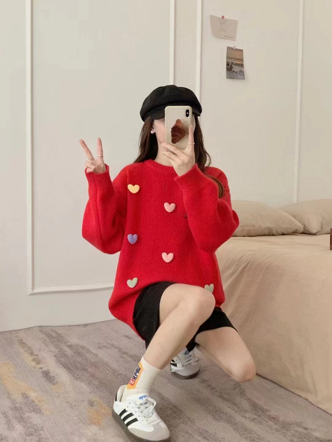 Loose And Lazy Style Sweet Knitted Sweater Pullover Autumn And Winter New