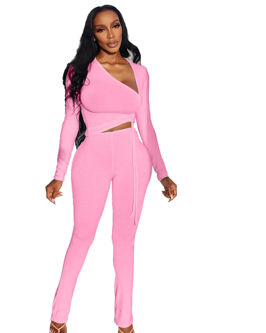 Women's Clothing Fashion Irregular Collar Drawstring Two-piece Suit