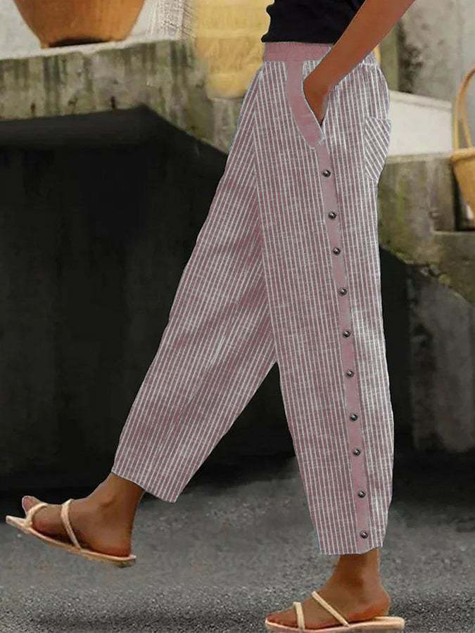 Women's Digital Printing Bubble Crepe Trousers