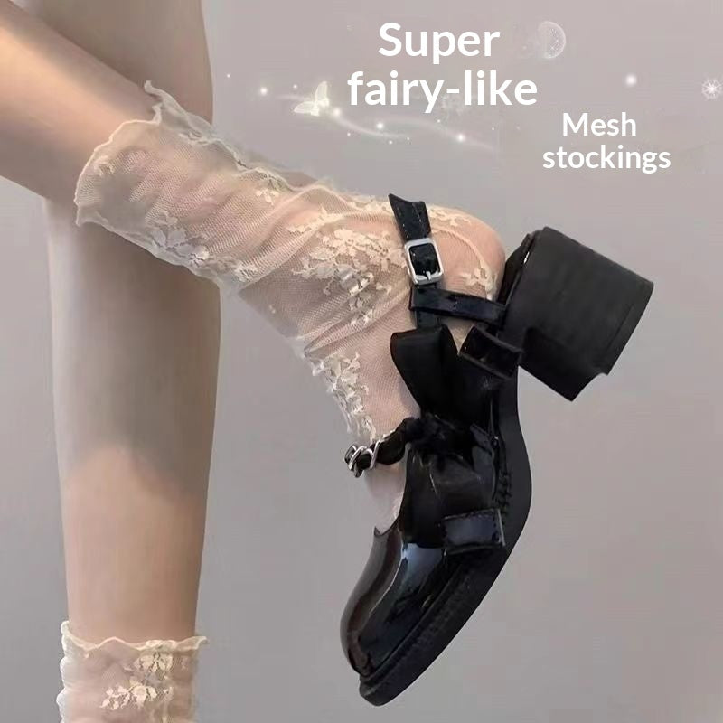 Lace Socks For Women Ultra-thin Mesh Mary Jane Style