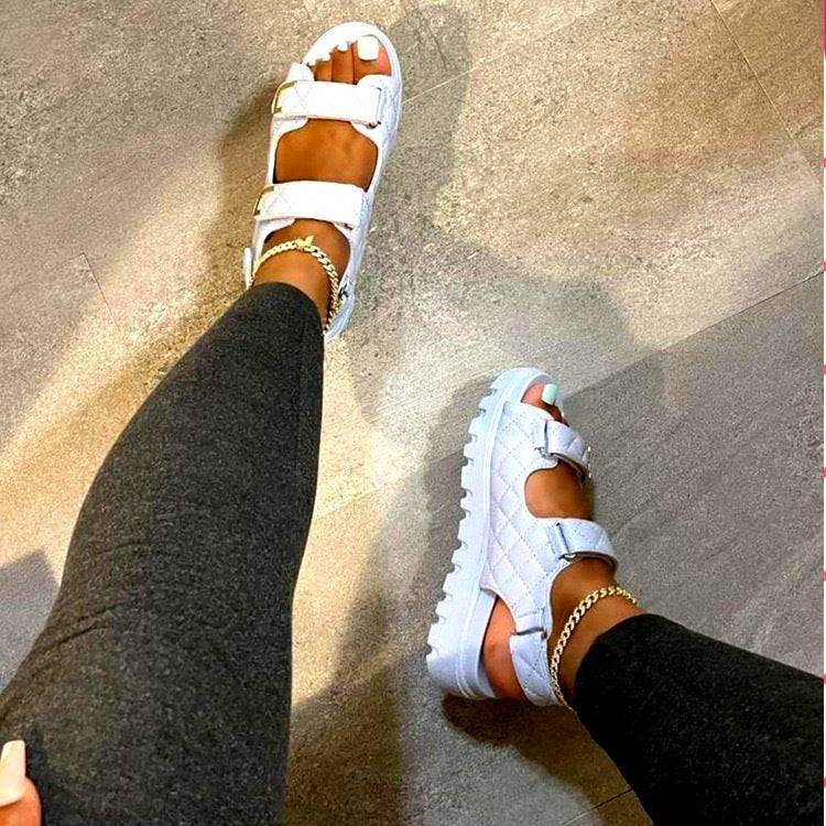 Velcro platformsandaler