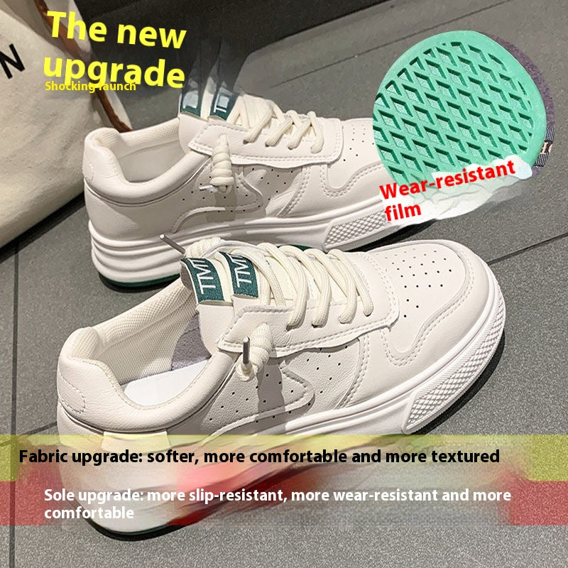 Spring And Autumn Flat Platform White All-matching Casual Sports White Shoes Board Shoes