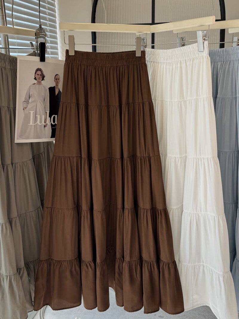 Womens High-Waisted Slimming A-Line Midi Skirt