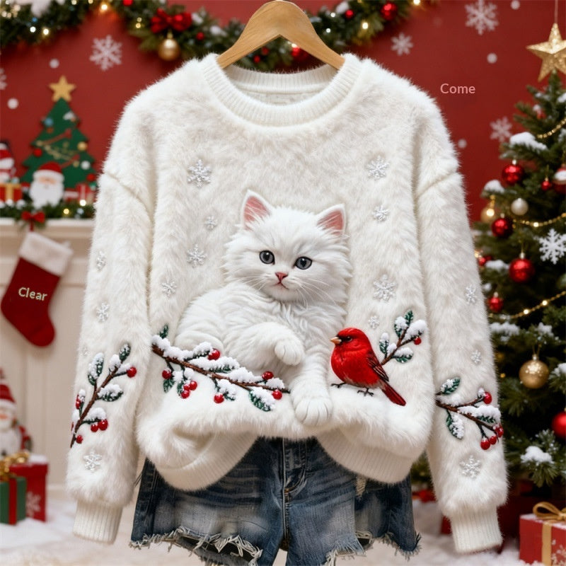 Christmas-themed Flannel Hoodie With Autumnwinter Prints