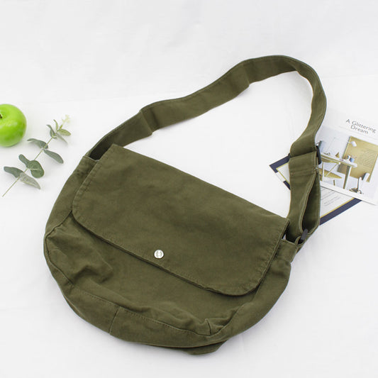 Mori Series Literary Casual Canvas Solid Color One-shoulder Messenger Female Bag