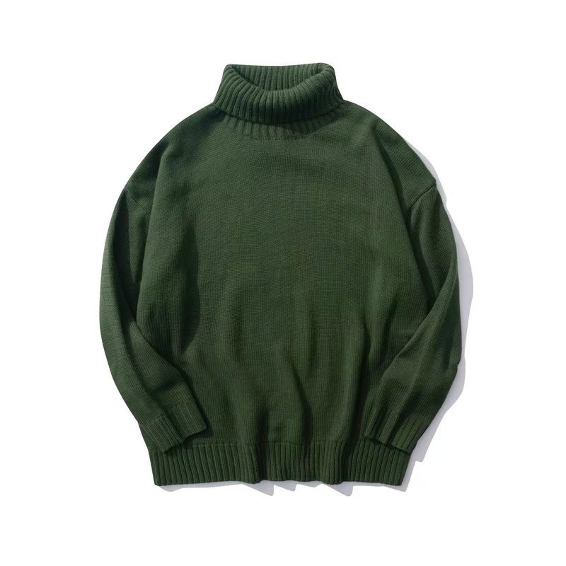 Enkel ny alsidig Turtleneck-sweater til par retro efterår og vinter ny