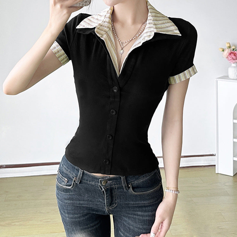 Stylish And Minimalist Womens Short Sleeve Top