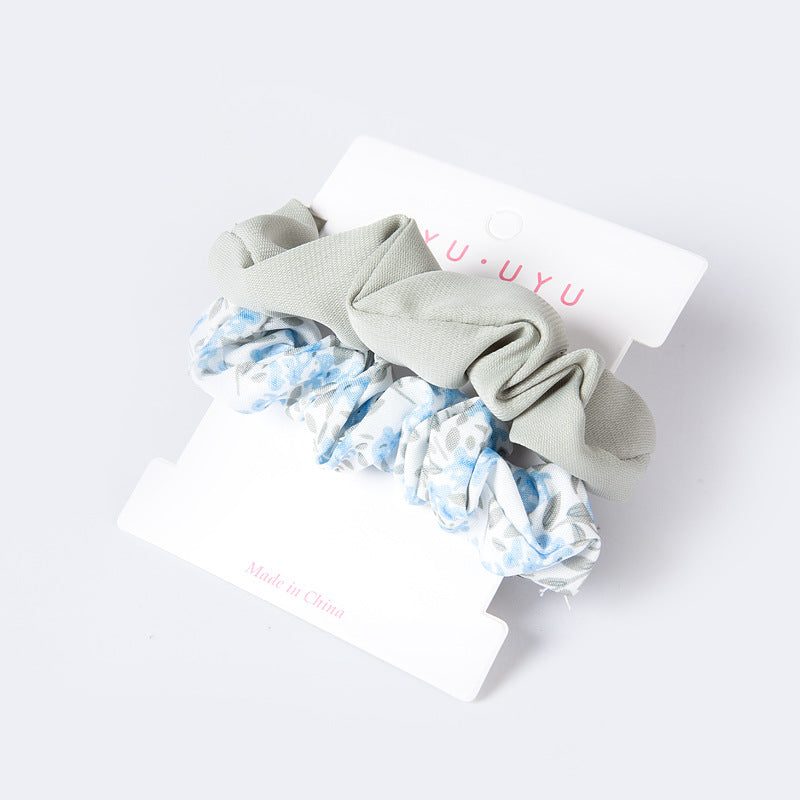 Card-style Large Hair Ring Two-in-one Floral Hair Tie