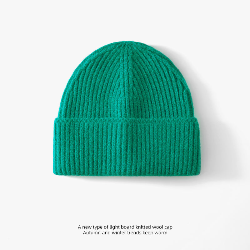Fashion Solid Color Wool Hat Loose Warm