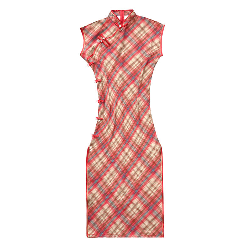 Fashionable Minimalist Chinese Style Design Slim Fit Womens Dress