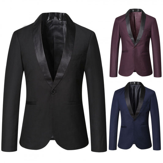 Mens Stylish Business Tuxedo Jacket With A Mandarin Collar
