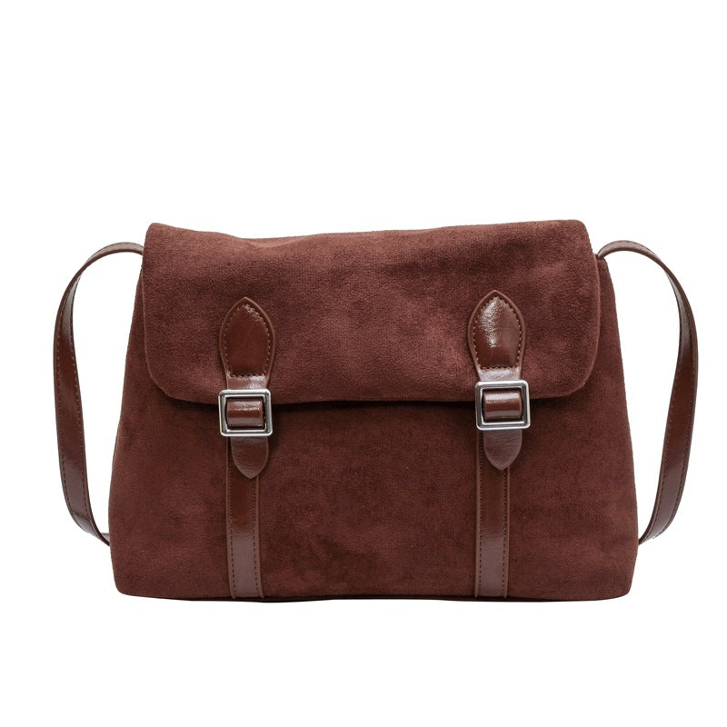 Women's Versatile Vintage Suede Patchwork Shoulder Armpit Bag