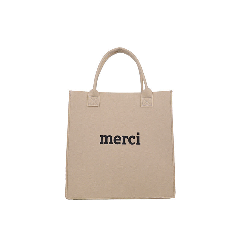 Felt One Shoulder Women's Retro Fashion Simple Handbag