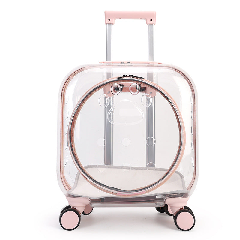 Transparent Portable Outdoor Mute Dogs And Cats Trolley Case Space Capsule