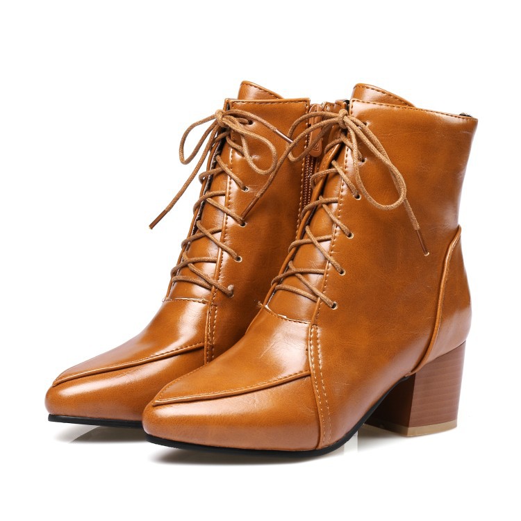 Women's Size Martin Boots With Side Zipper