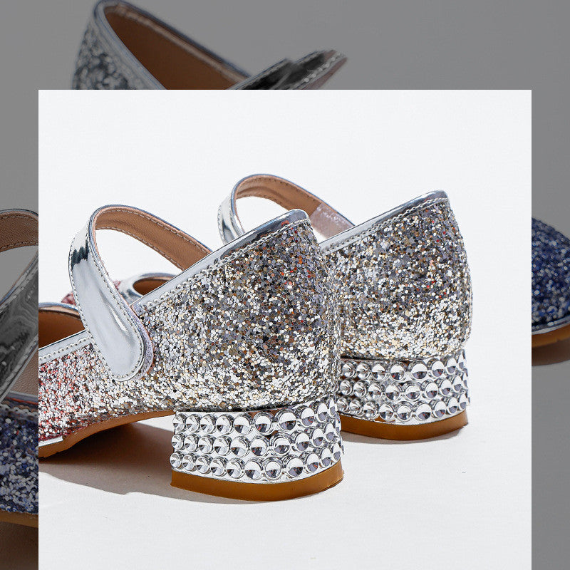 Fashion New Velcro Girls Heel Shoes